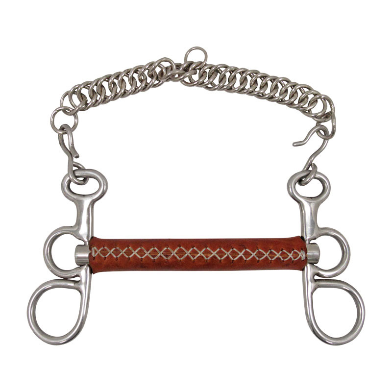 mors "doubles anneaux" recouvert cuir